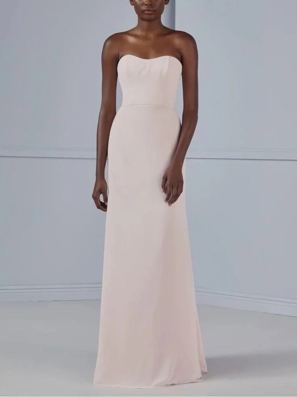 Amsale Bridesmaids Lou Evening Strapless Dress Blush Pink